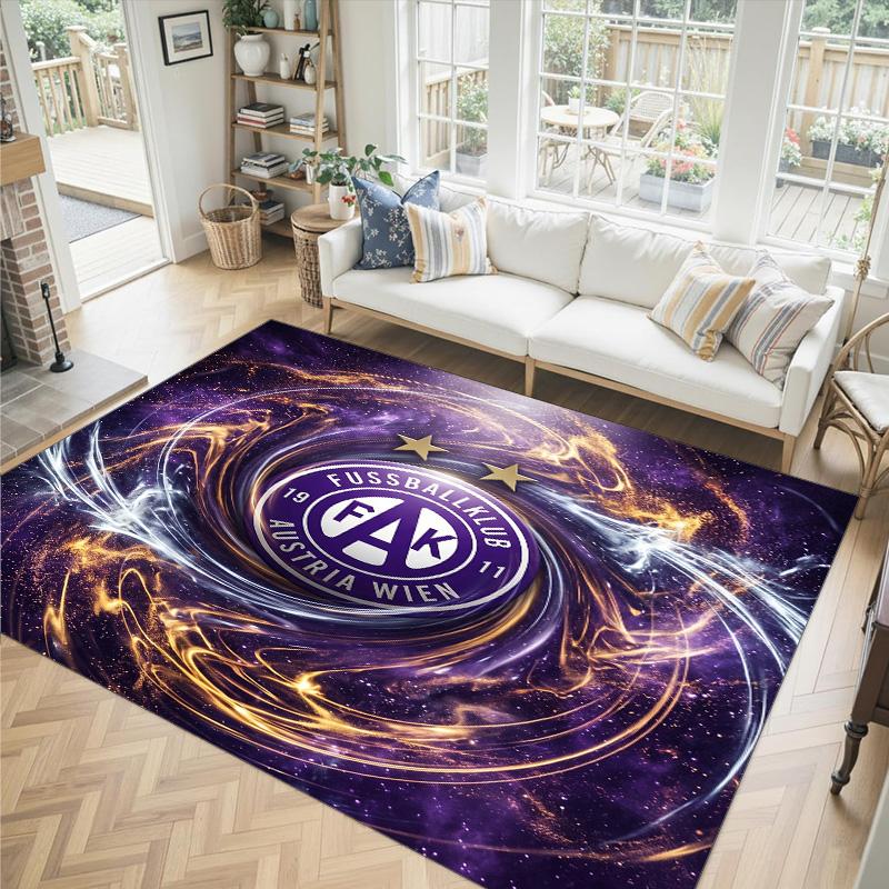 Austria Wien FC Design Crystal Velvet Carpet Cozy Non?Slip Printed Rug For Bedroom Living Room Entrance