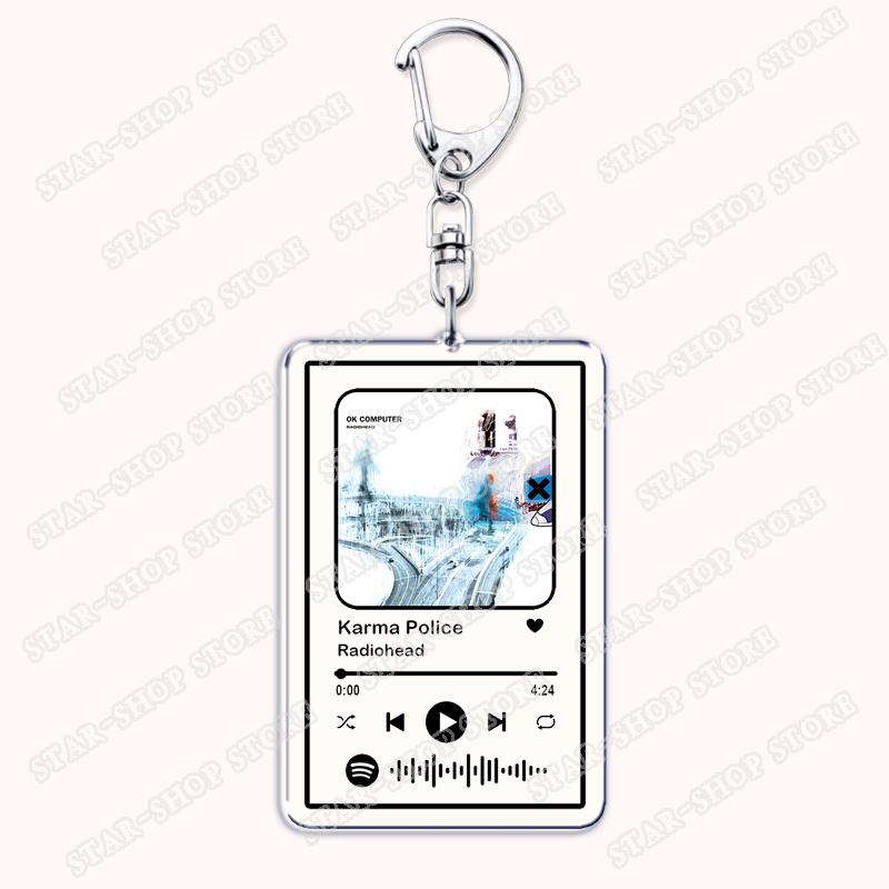 

Classic Band Songs Keychains for Women Accessories Bag Creep Ok Computer in Rainbows Music Keying Jewelry Fans Friend Gifts