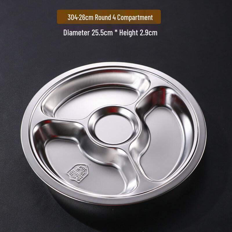 304 Stainless Steel Divided Meal Tray