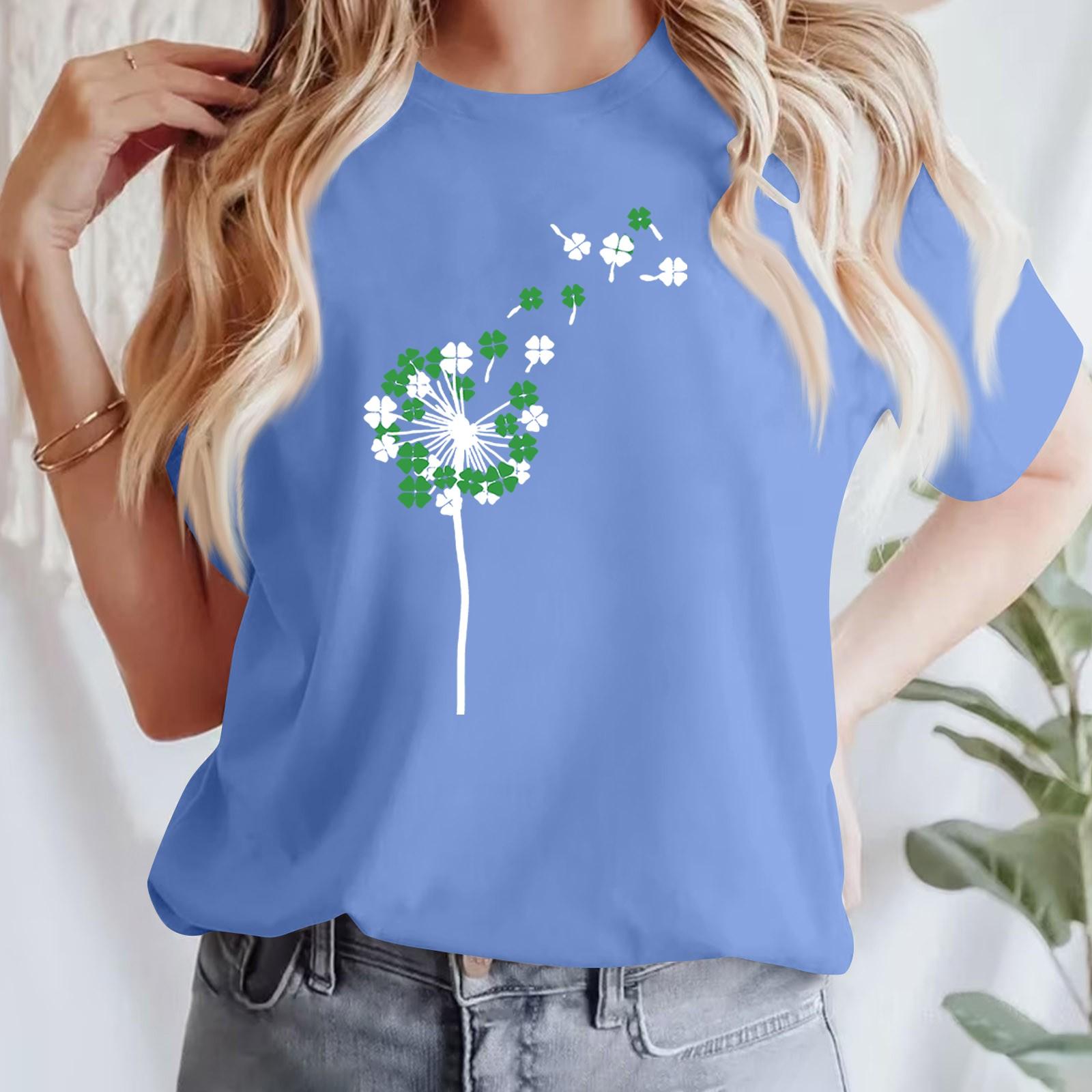 

Женская повседневная футболка с принтом, пуловер с круглым вырезом, топ с короткими рукавами L