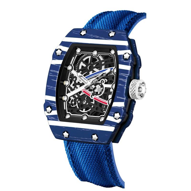 In Stock RM 6702 Slim Barrel Montre Homme Colorful Band Hollow 37.5mm Skeleton Dial Waterproof Sport Casual Quartz Wristwatch