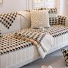 Velvet Color Matching Pleated Stitching Sofa Cushion Winter Retro Special-Shaped Thick Warm Sofa Cover Cover Cloth