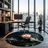 Loreen Printed Round Rug Carpet Chair Rug Area Rug Entryway Doormats,for Office Chair Living Room Bedroom Kitchen Room.