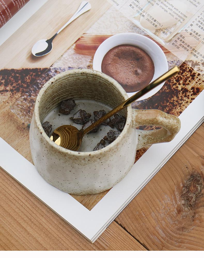 Retro Ceramic Cup and Saucer Set - Niche Design Creative Coffee Mug