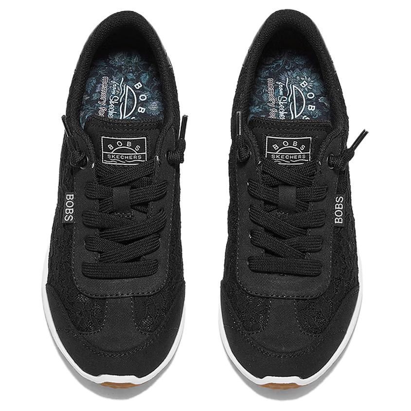 Skechers Bobs Scarpe da Ginnastica Basse Comode Traspiranti con Lacci Scarpe da Ginnastica Donna 114651-BLK