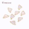 Fashion 18K Gold Plated Inlay Natural Shell Heart Connect Charms Pendants High Quality DIY Jewelry Making Accessories For Women