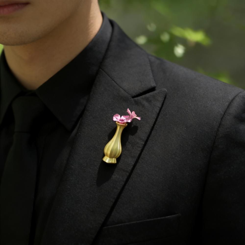 Can Be Arranged in Flower Mini Cabbage Vase Brooch Exquisite Flower Arranging Brooch Dinner