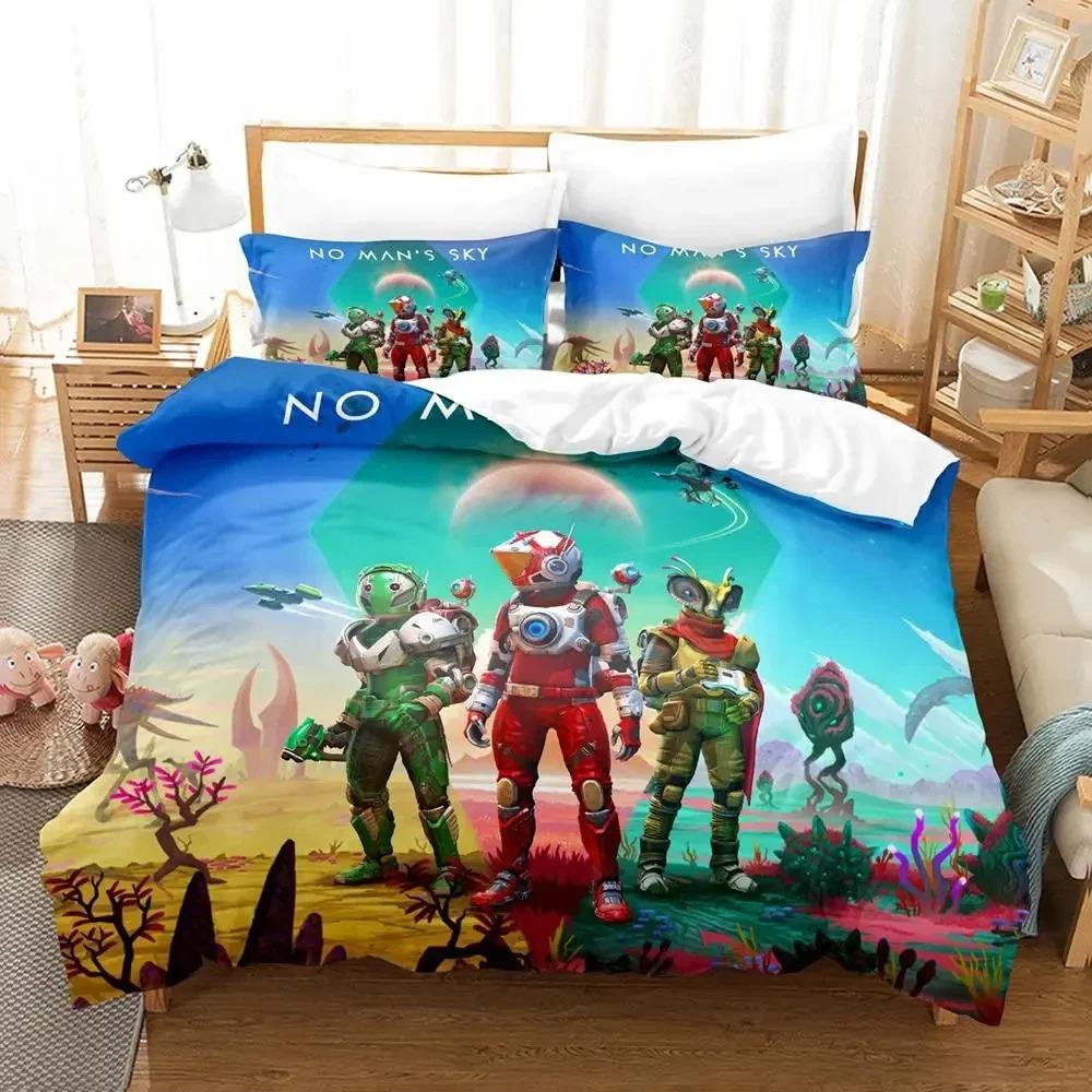 3D Print Game No Mans Sky Bedding Set Duvet Cover Bed Set Quilt Cover Pillowcase Comforter King Queen Size Boy Adult Bedding Set