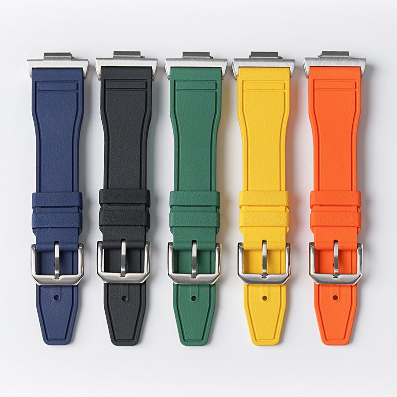 FKM Fluorgummiband för Tissot PRX-serien T137.407/T137.410 Super Player 40mm Herrar Snabbfäste Adapter Klockarmband 12mm