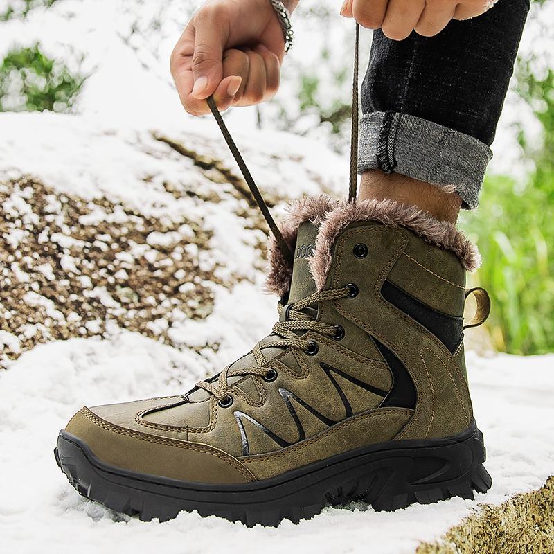 Осень/Зима Большие размеры Высокие зимние ботинки Водонепроницаемые уличные ботинки — фото 19