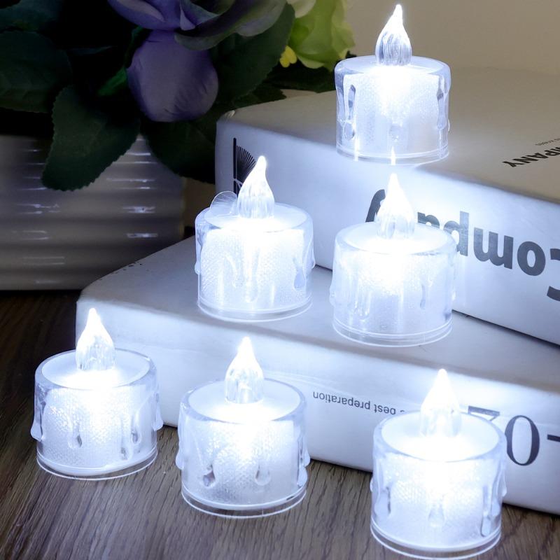6/1Pcs LED Electronic Candle Battery Operated Flameless Tea Lights Wedding Christmas Birthday Party Decoration Candle Table Lamp