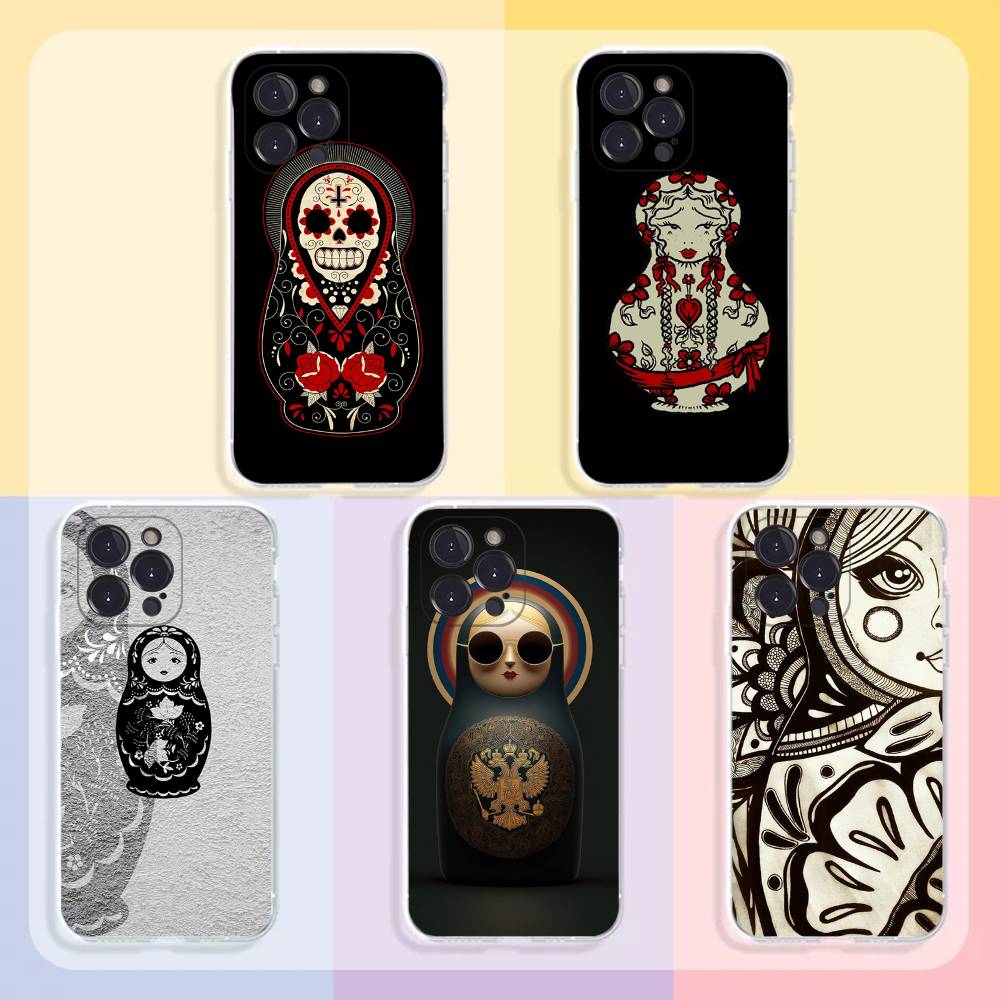 Russian Dolls Matryoshka Phone Cases For iPhone17,16,15,14,13,12,11,Pro,Max,Plus Luxury Camera Protection Plastic
