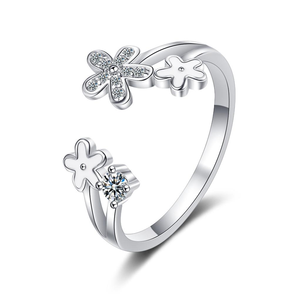 New  925 Sterling Silver Ring open Adjustable Fashion Exquisite Student Girlfriend Women Jewelry Accessories Wedding Party