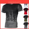 Stilvolles Herren T-Shirt Slim Fit Lässiges T-Shirt Tops Für Bequeme Bodybuilding Kleidung