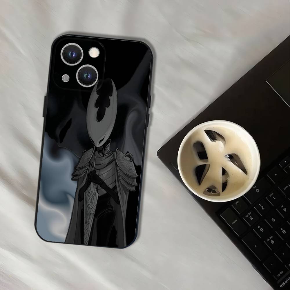 Hot H-Hollow K-Knight Game Wear-resistant Phone Case For iPhone 17,16,15,14,13,12,11,Pro,XS,Max,XR,Plus,Black Soft Cover