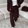 Women's Autumn Fashion Set: HK Style Slimming Wide-leg Pants with Hooded Top