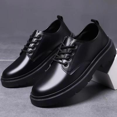 Business Leather Shoes Work Shoes Men's Casual Versatile Lace-Up Shoes Style Platform Trend Student Shoes