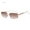 Rimless Sunglasses Fashion Cat Eye Women Men Shades  Designer Metal Black Small Oval Sun Glasses Luxury Sunglasses
