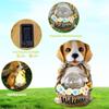 Solar Puppy Statue Light Dog Figurine LED Light Waterproof Cute Yard Ornaments Creative for Outside Yard Garden