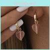 Heart Pink Stylish Crystal Earrings For Women Creative Jewelry Fashion