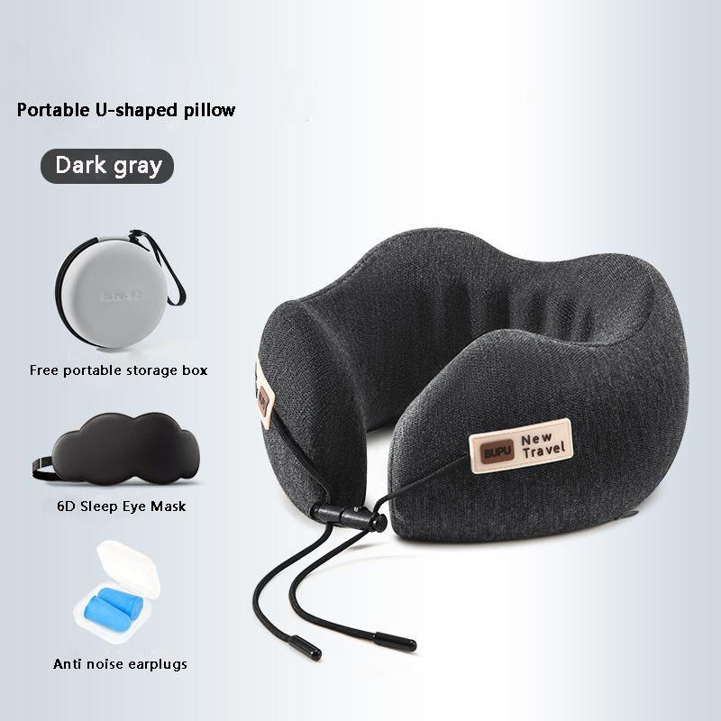 Memory Foam Neck Pillow Cervical Vertebra Travel Portable Noon Break Aircraft U Type Of Pillow Sleep Camping Pillow Carry Bag