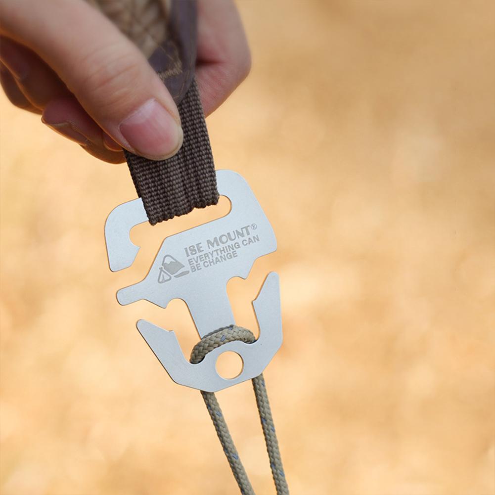 2025 New 10Pcs Awning Fixing Buckle Stainless Steel Tight Rope Buckle with String Hole Awning Canopy Fastener for Tent Canopy