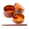 Wakayama Wappa Bento Box Store, a 12cm Two-tiered Bento Box Made of Lacquered Wood (A-53-273394)