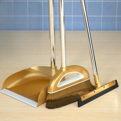 Broom and Dustpan Set Household Floor Cleaning Tool Plastic Magic Broom for Sweeping Hair Kitchen Living Room Office Cleaning