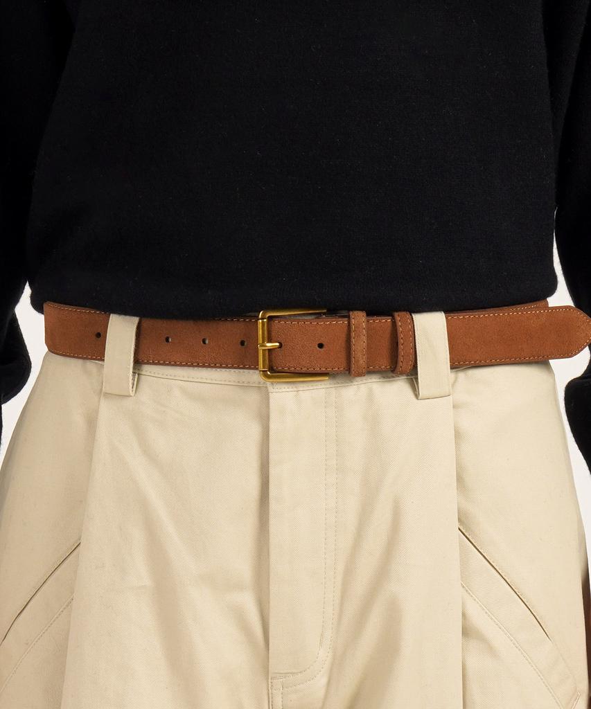 Beoteunseoul Minimal Square Suede Belt (Cowhide/Brown)