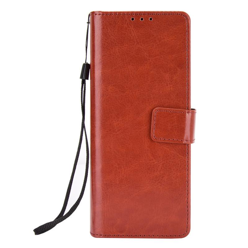 Carcasă potrivită pentru telefonul Samsung Z Fold2 cu slot pentru carduri și flip cover, Carcasă protectoare Galaxy Z Fold2 5G cu model piele crazy horse