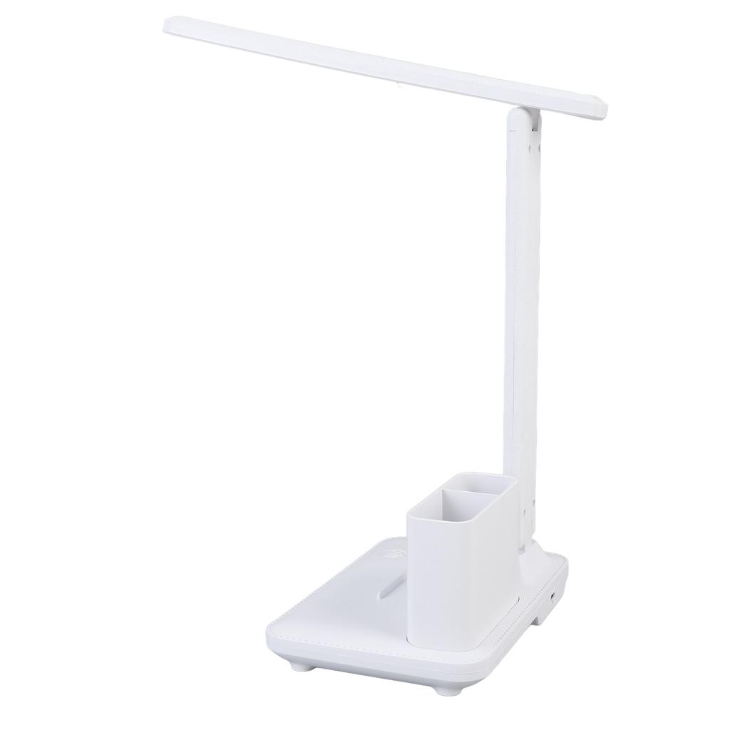 LED Schreibtischlampe mit abnehmbarem Stifthalter, drehbarem Kopf, stufenloser Dimmung, 3 Farbtemperaturen, Augenpflege