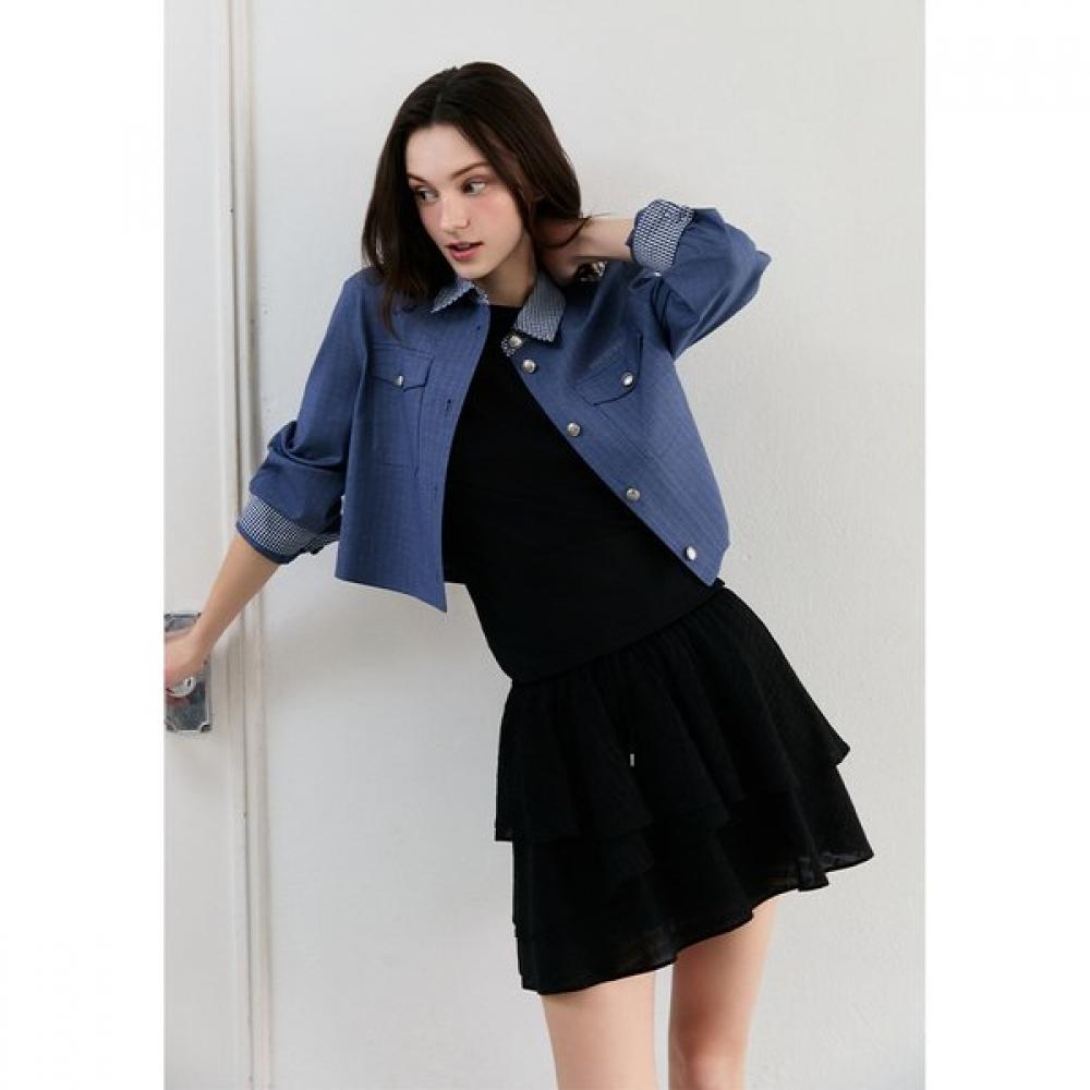 

Egoist Texture Block Short Jacket Es2tj501 NA/66