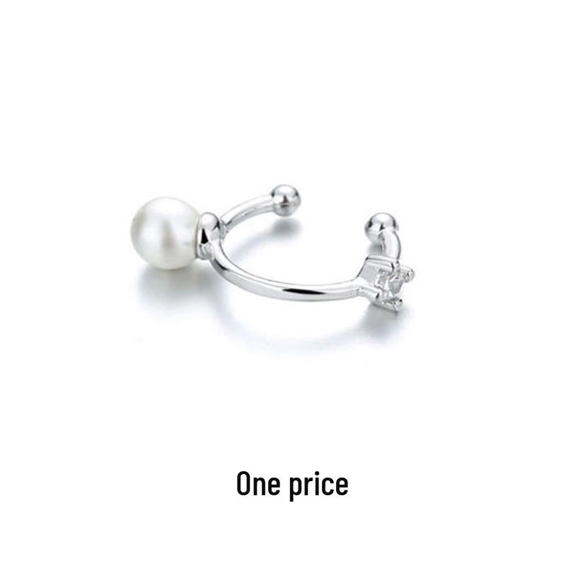 Zirkonia Doppel-Schicht Strass-Kreuz-Kette Ohne-Piercing Stern Ohr-Manschette für Damen