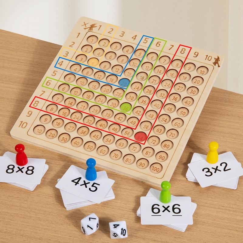 Wooden 99 Multiplication Board Montessori Arithmetic Toys Multiplication Table Math Learning Counting Teaching Aids For Kids