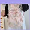 Fashionable Large Capacity Striped Backpack Lightweight Waterproof Versatile Bag
