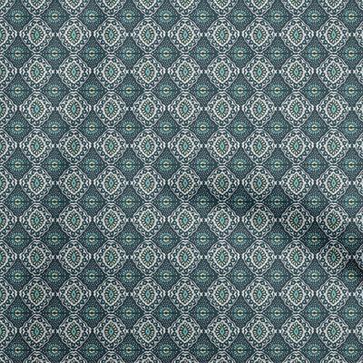 Cotton Flex Dark Teal Green Fabric Abstract Traditional Craft Projects Decor Fabric Printed By The Yard 40 Inch