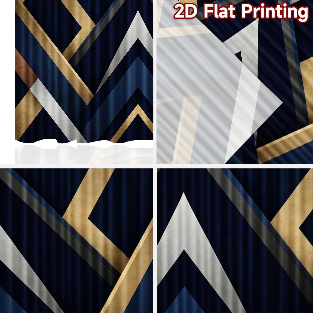 2D flat Photography Backdrop Popular Background cloth Geometric Gold Blue Design 100% Polyester Birthday Party Perfect for