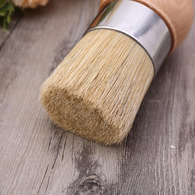 Round Chalk Paint Wax Brushes Wood Handle Natural Bristle Furniture DIY Tool for Painting, Waxing, DIY, Home Decor