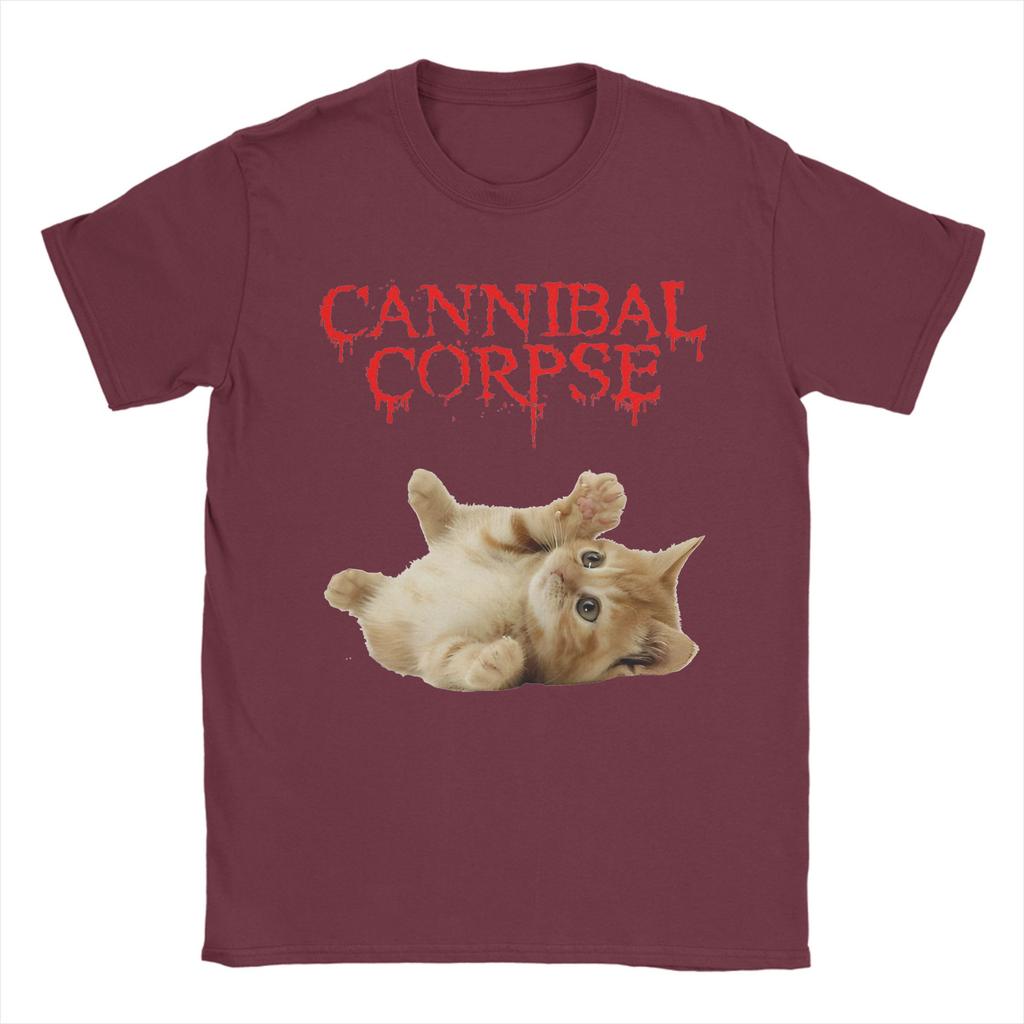 Cannibal Corpse Cat Popular T Shirts  100 Cotton Tshirt for Male Y2K Retro Wholesale Short Sleeve Top Tees