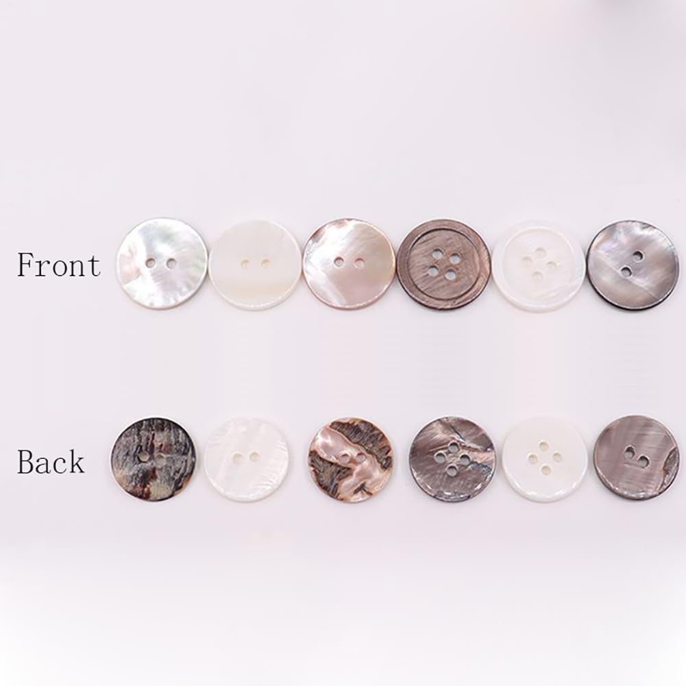 ECYC Ltd 10 Pcs 20mm Mother of Pearl Buttons - Round, Natural Shell, Pearlized for Sewing, Coats, Suits, Shirts, Jackets, DIY Crafts
