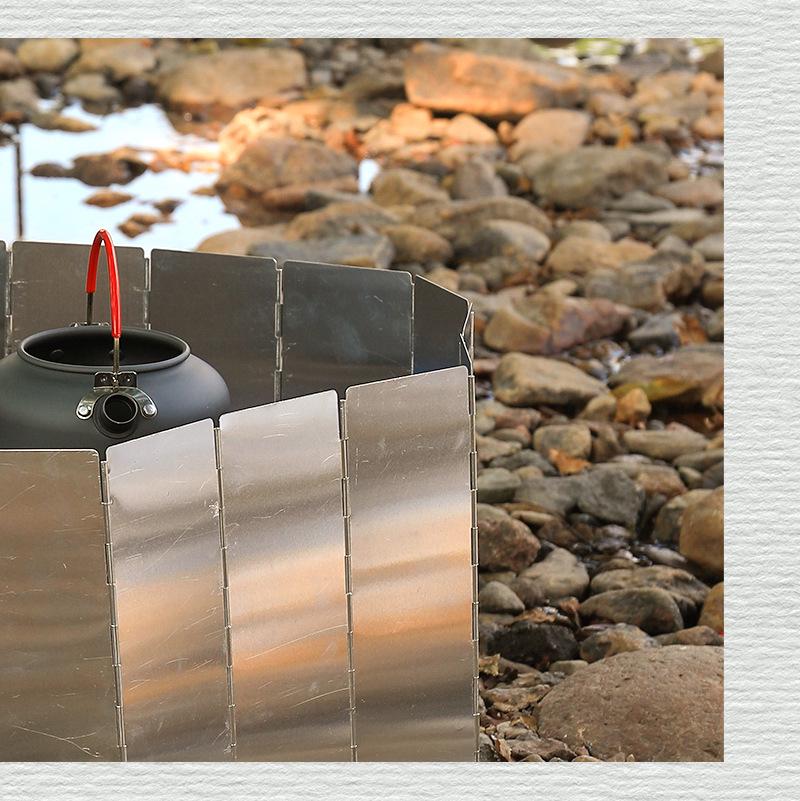 14-Piece Portable Aluminum Alloy Camping Stove Windshield with Box: Folding, Windproof Heat Concentrator Plate