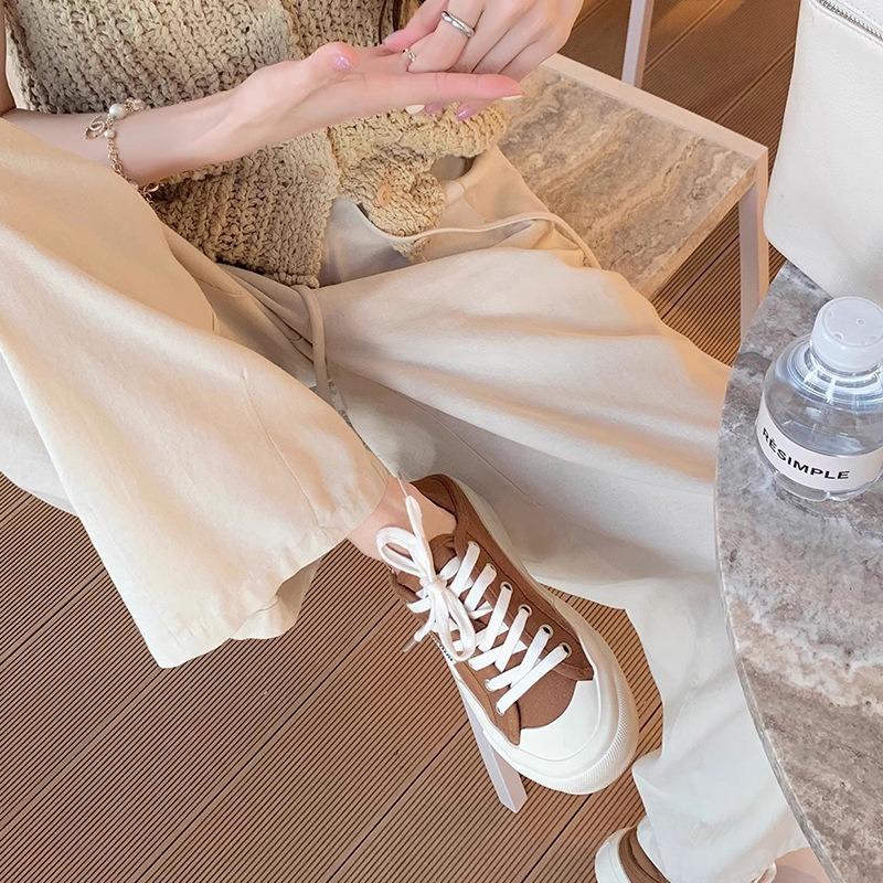 Studiolee Women's Summer New Small Round Head Can Be Stepped On Heel Strap Low-top Casual Style Espadrilles