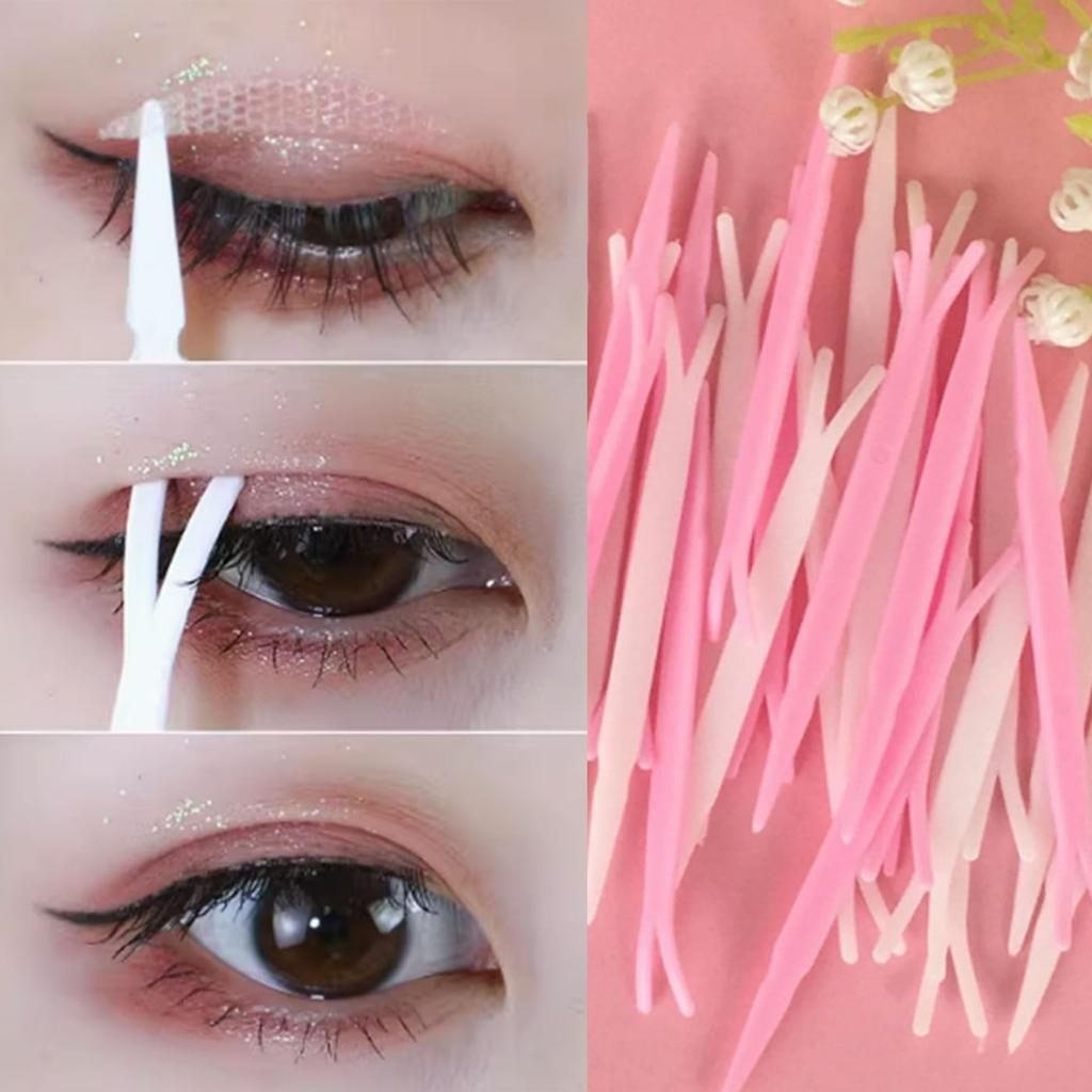 Mirhua Double Eyelid Aid Makeup Double Eyelid Easy To Pusher [10-Pack] Tool, Stick, Lightweight, Hygienic, Convenient, Use, Y-Shaped