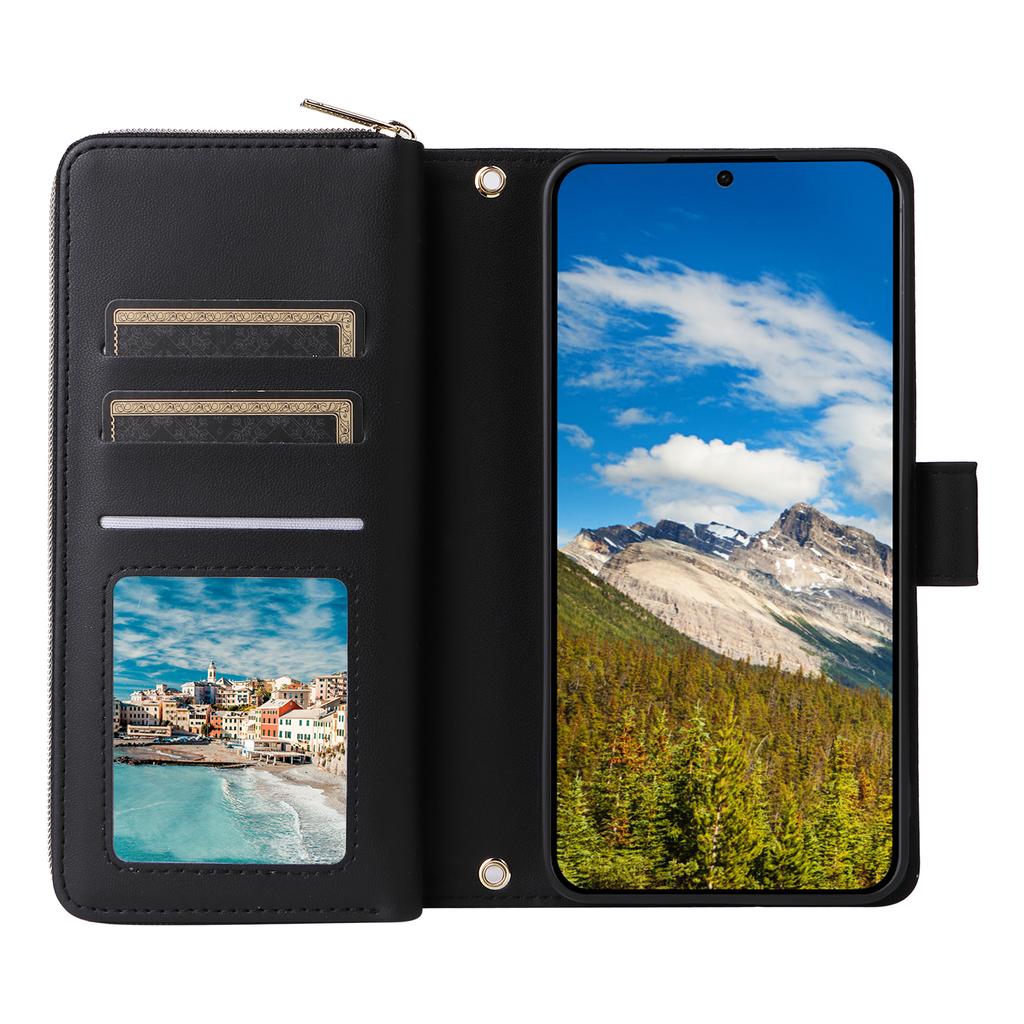 R20 Für Samsung Galaxy S24+ Hülle Reißverschluss-Geldbörse PU-Leder Ständer Handyhülle