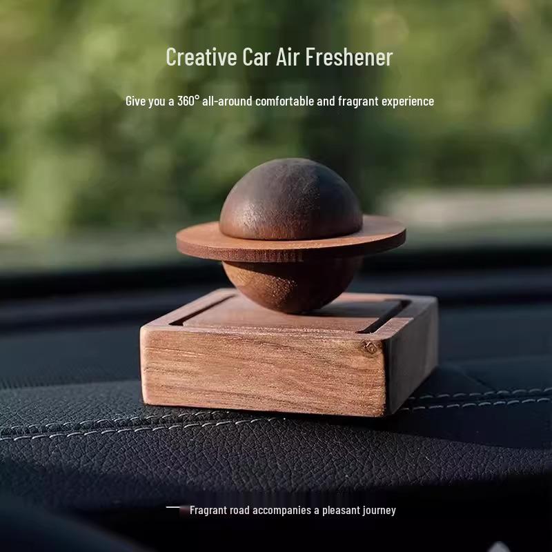 Aromatic Wood Planet Essential Oil Diffuser - Portable Stone Ornament for Home, Bedroom, and Car Aromatherapy.