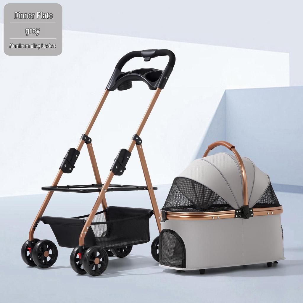 Lightweight and Foldable Pet Stroller for Small Dogs, Cats, and Teddy Bears, Ideal for Outdoor Travel