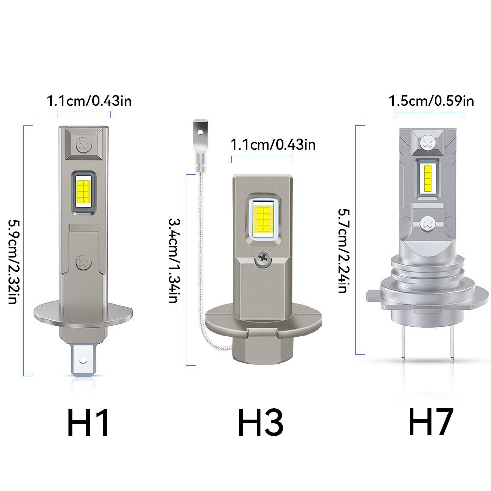 قطعة واحدة H1 H3 H7 مصباح أمامي LED للسيارة 50 واط CSP مصباح أمامي للسيارة بدون مروحة ضوء ديود تلقائي مصابيح ضباب 12 فولت 6000 كلفن