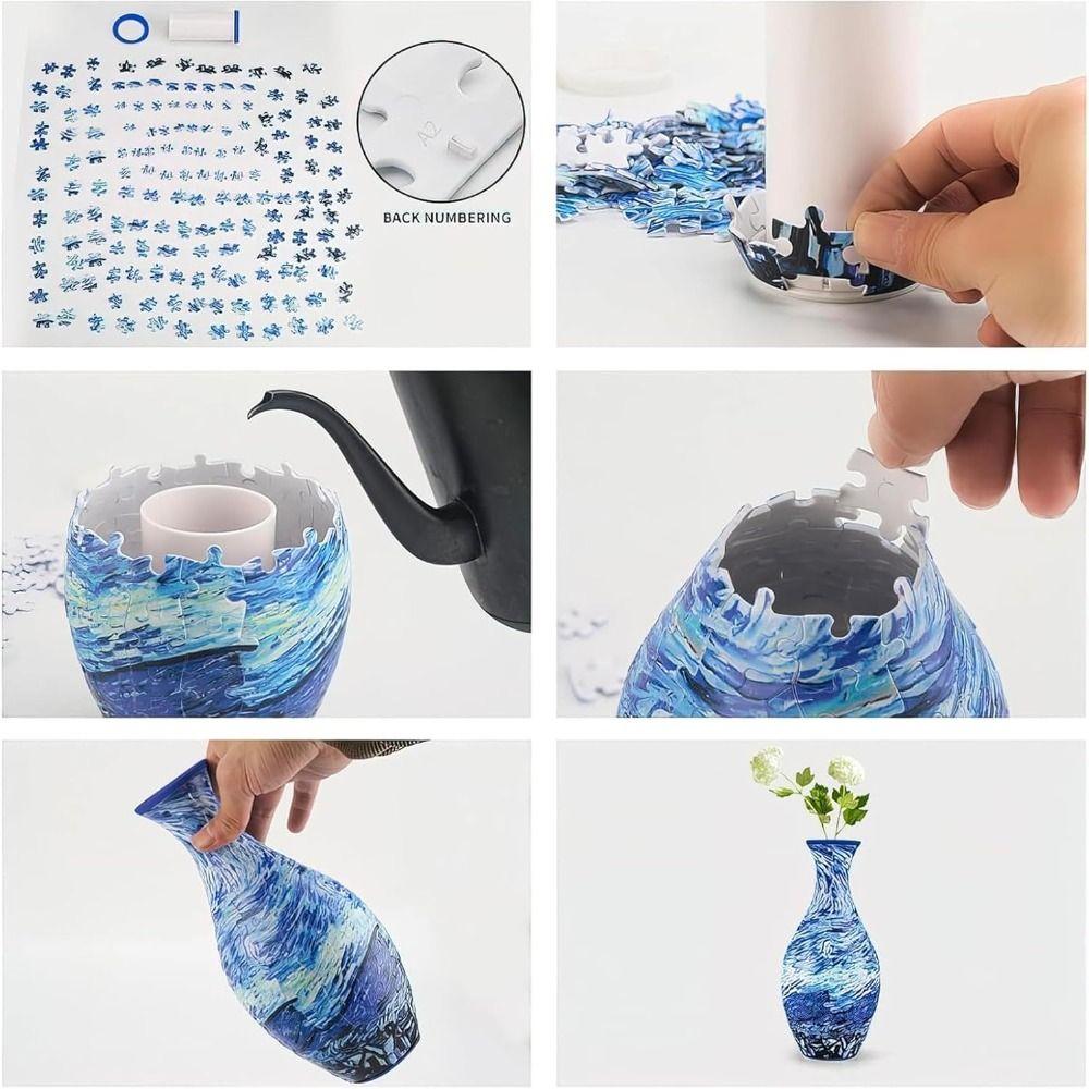 Flower Arrangements 3D Puzzlef Flower Vase DIY Arts Puzzle Kit  for Home Ornaments