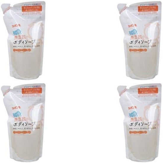 Shabon Dama Additive-Free Body Soap, Rich Foam, Refill Pack, 470ml [x4]