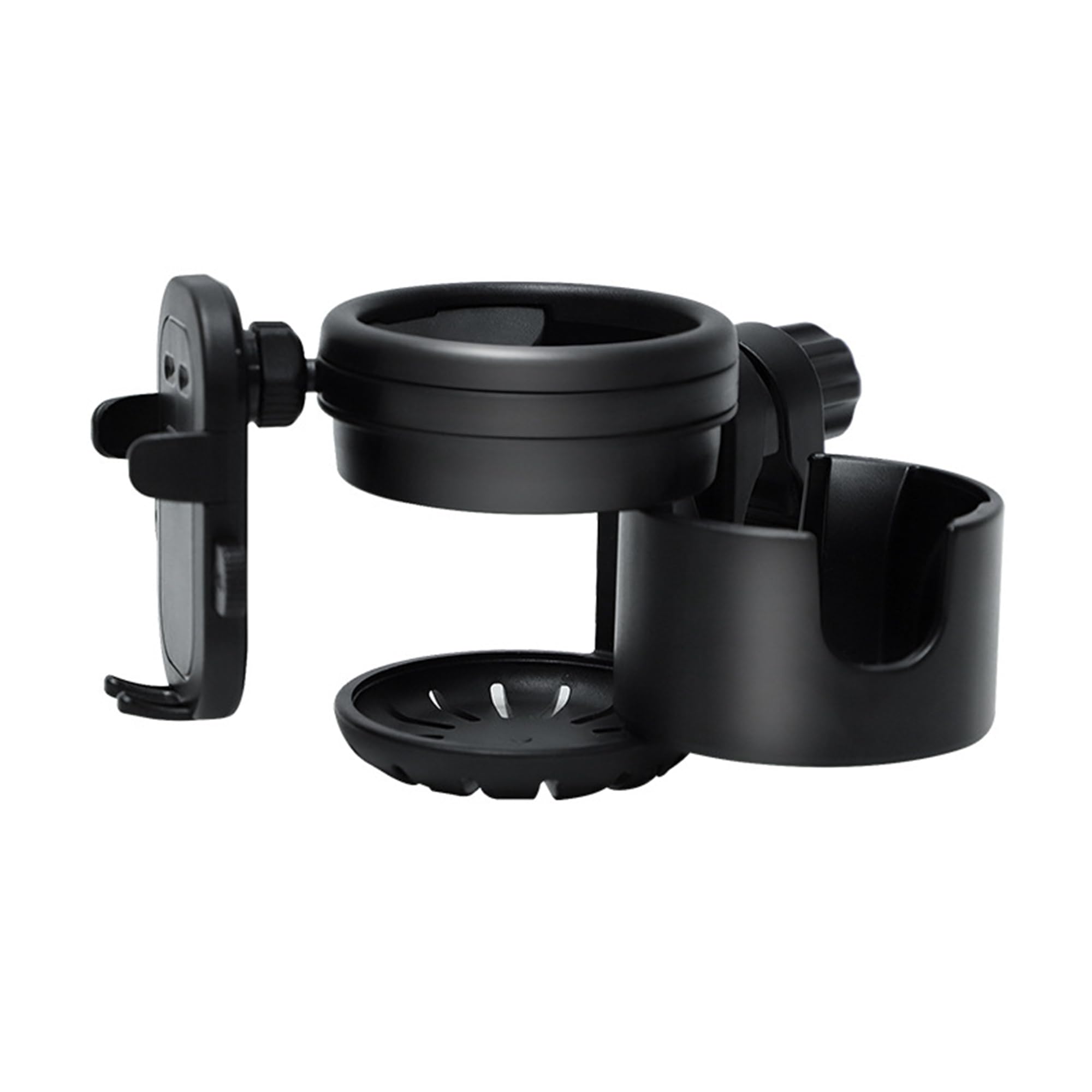 

Multifunctional Stroller Smartphone Drink Smartphone Mug Cup Baby Bottle Adjustable Convenient for Baby Prep Holder, Compatible, Holder, Holder, чёрный
